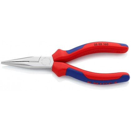 KNIPEX FLACHRUNDZANGE 160 MM MIT SCHNEIDE, VERCHROMT