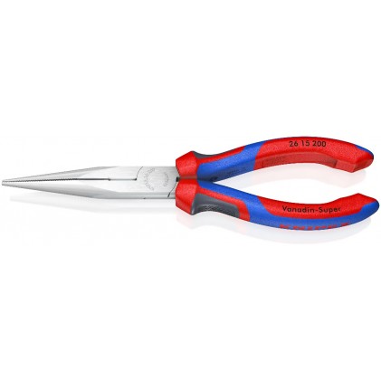 Knipex Flachrundzange 200 mm mit Schneide, verchromt